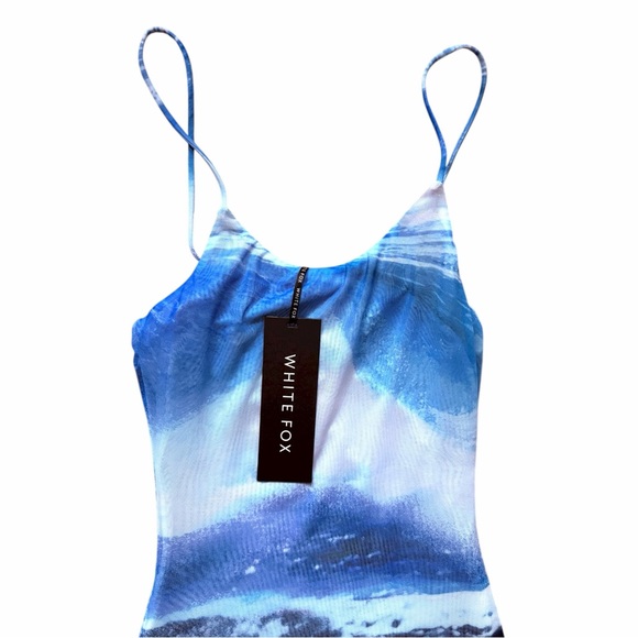 White Fox Boutique "The Lucky One" Maxi Dress - Ocean Spray Size XS - Picture 4 of 11